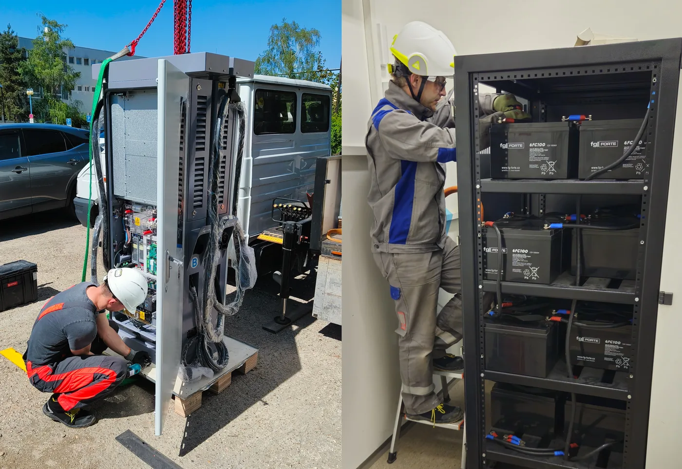 Europea team on-site – switchgear cabinet and UPS battery rack installation